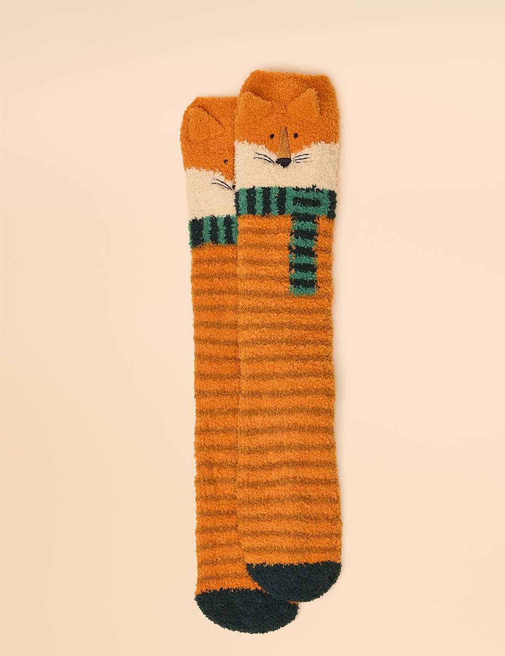 Joules Novelty Fox Fluffy Thermal Socks Orange Mix