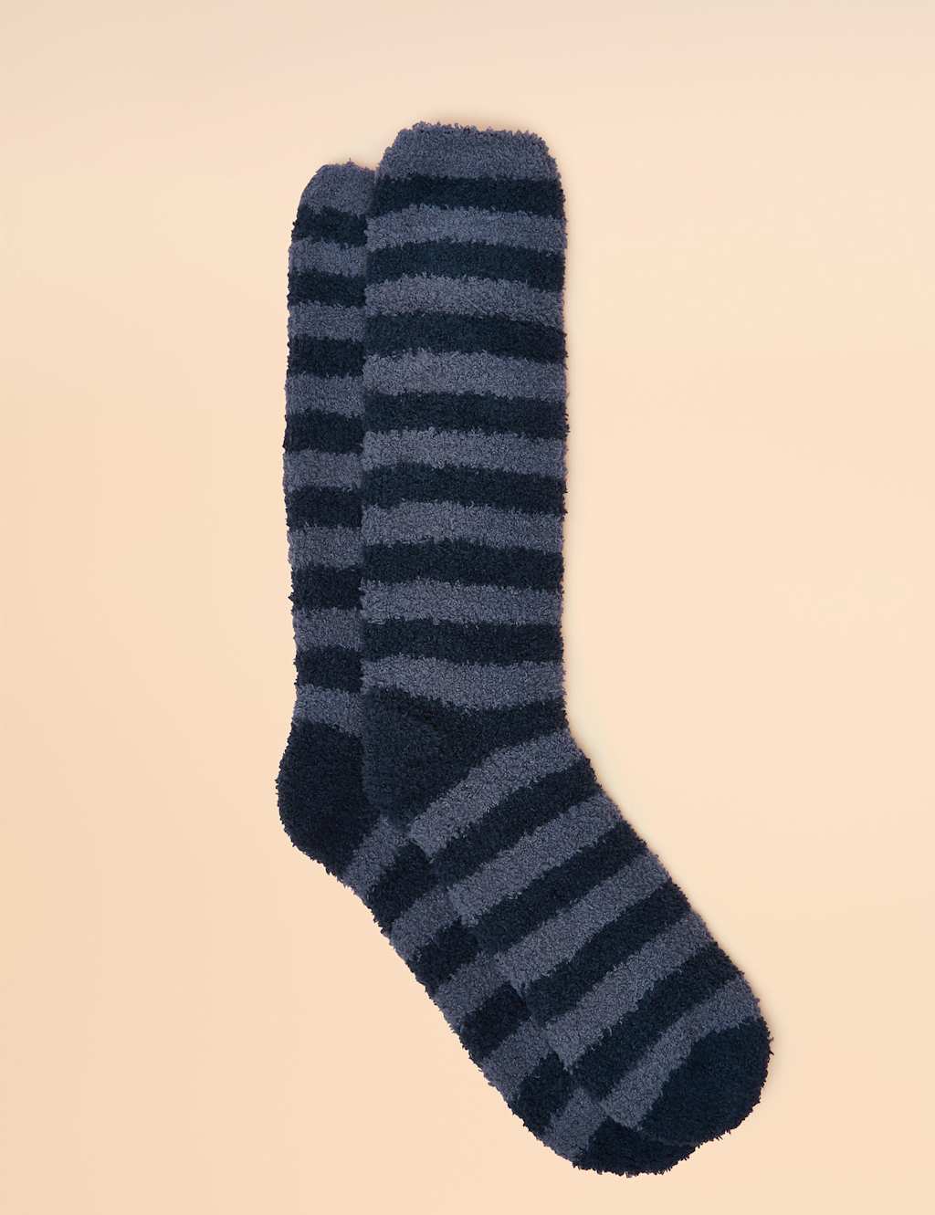 Joules Striped Fluffy Thermal Socks Blue Mix