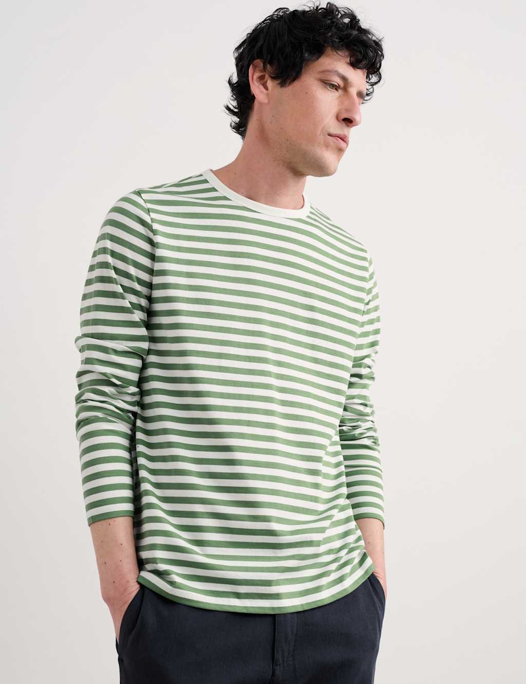 Pure Cotton Striped Long Sleeve Top