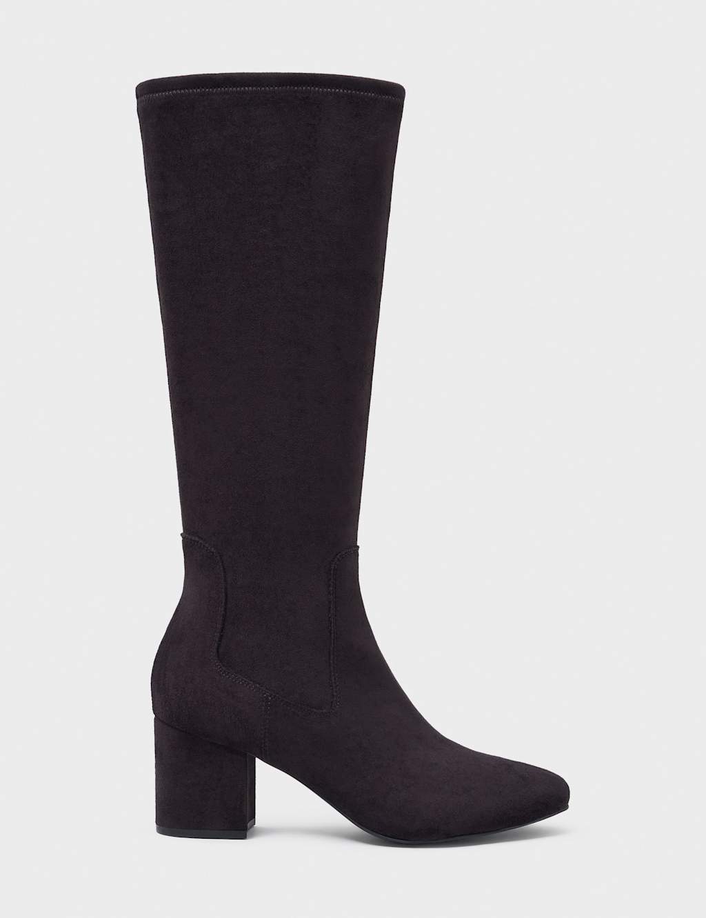 Crew Clothing Leather Leopard Print Knee High Boots Chocolate