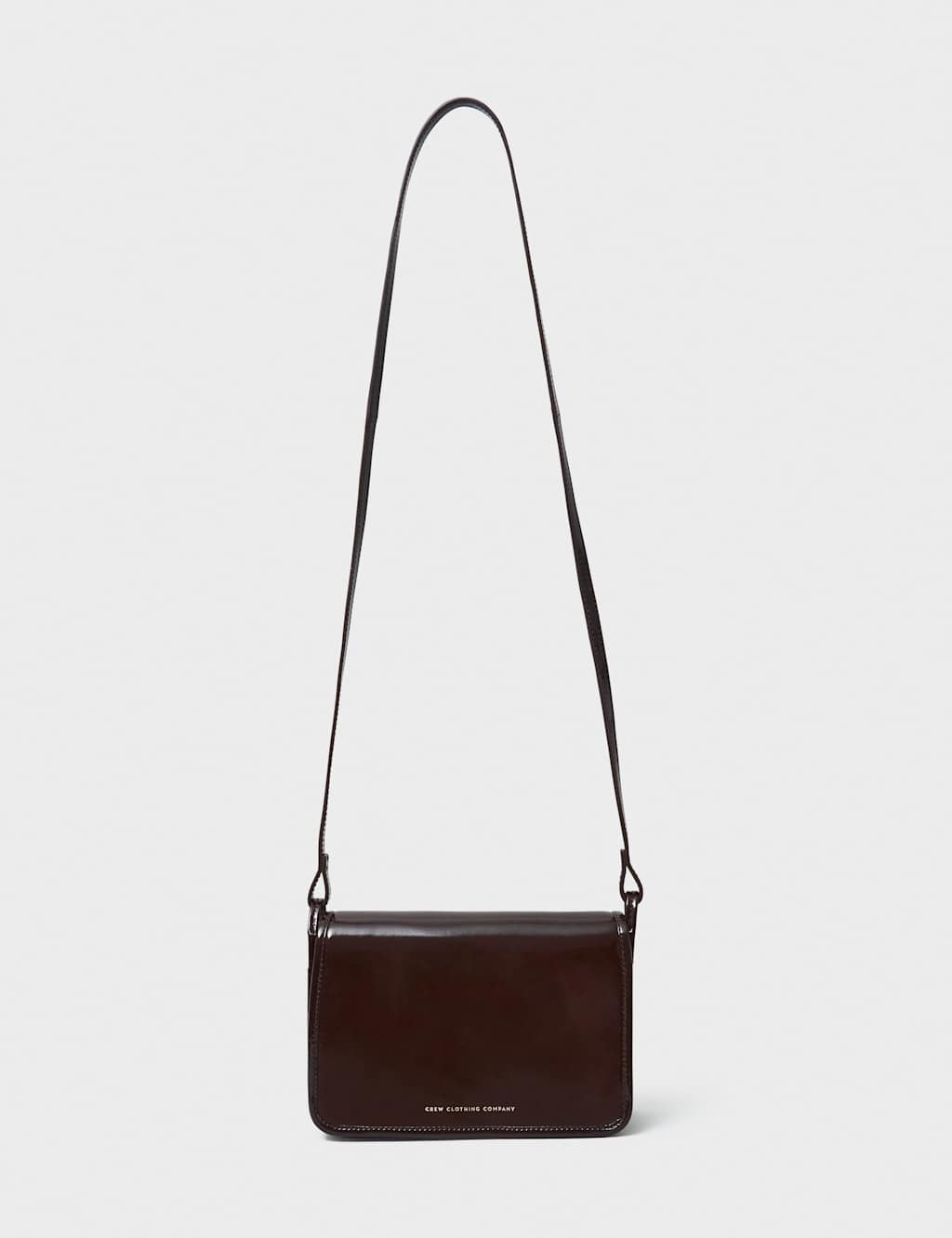 Crew Clothing Leather Cross Body Bag Chocolate