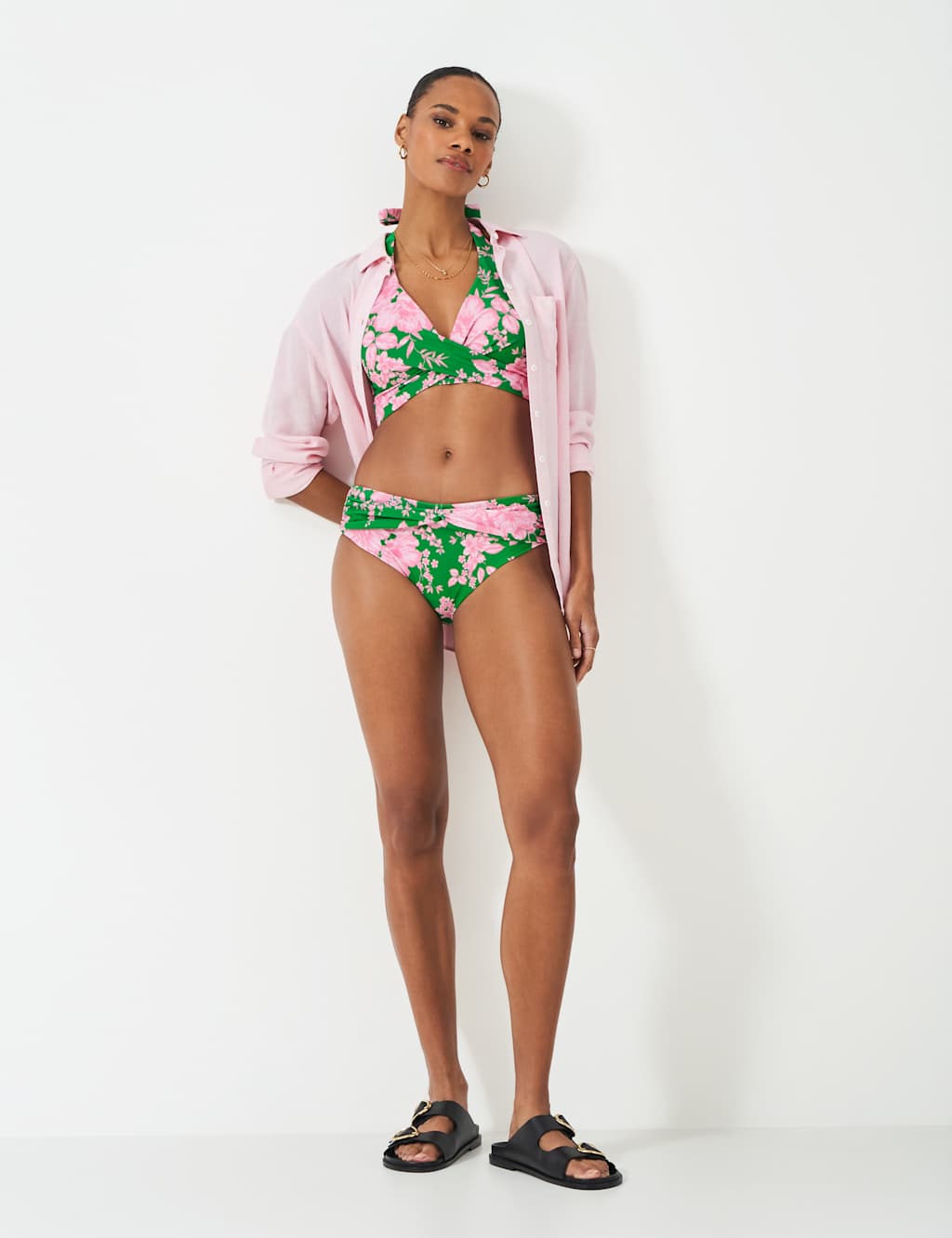 Floral Twist Detail Bikini Bottoms
