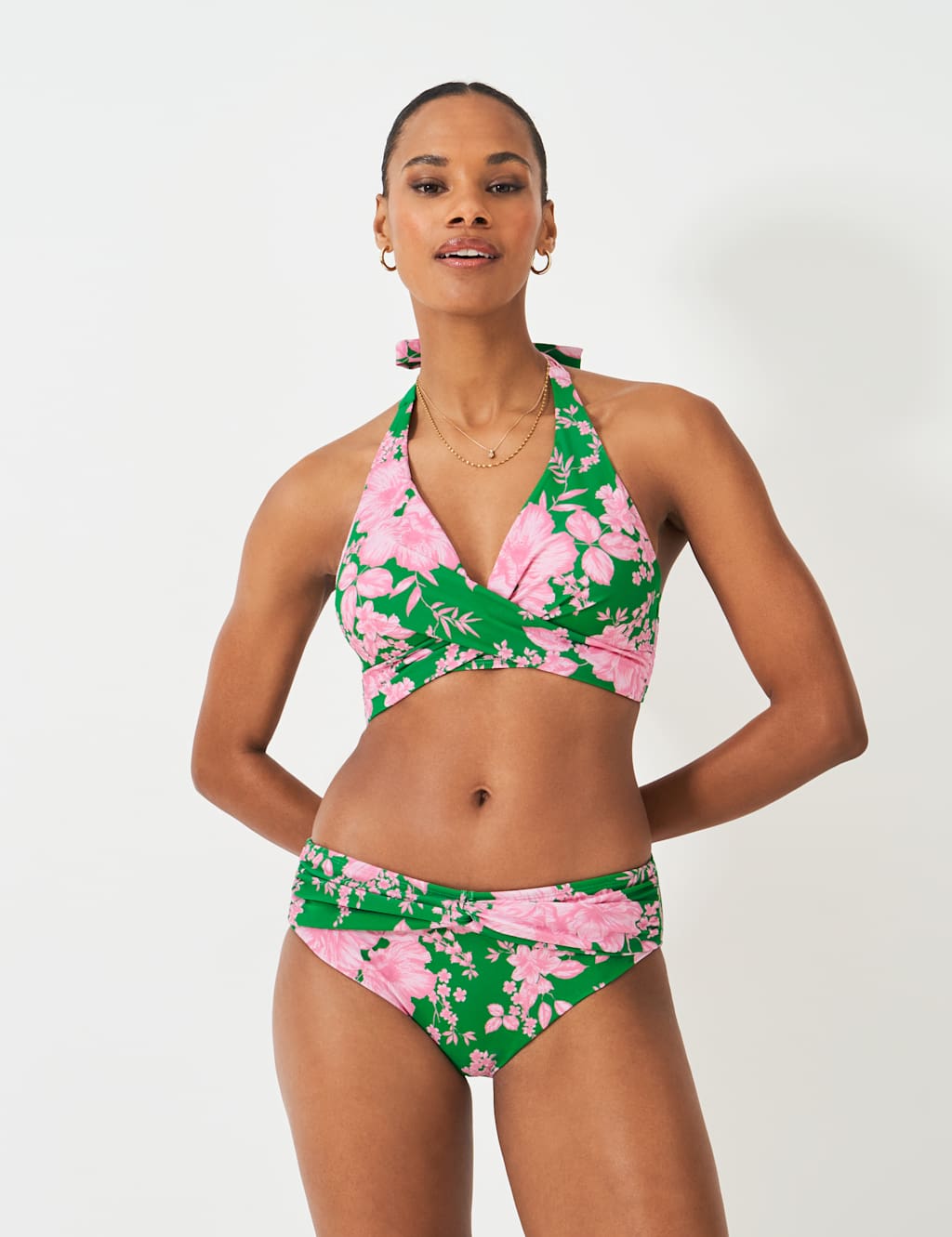 Floral Padded Halterneck Bikini Top