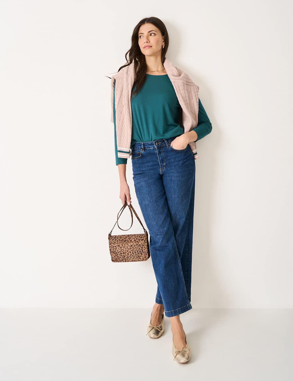 Crew Clothing Modal Rich Top Green