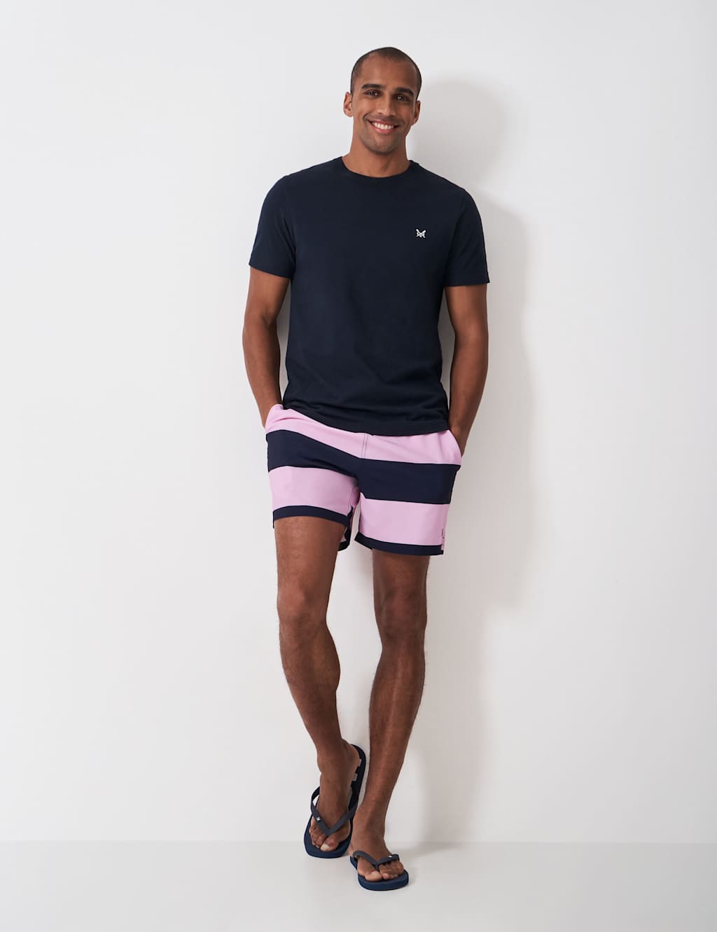 Pocketed Striped Swim Shorts