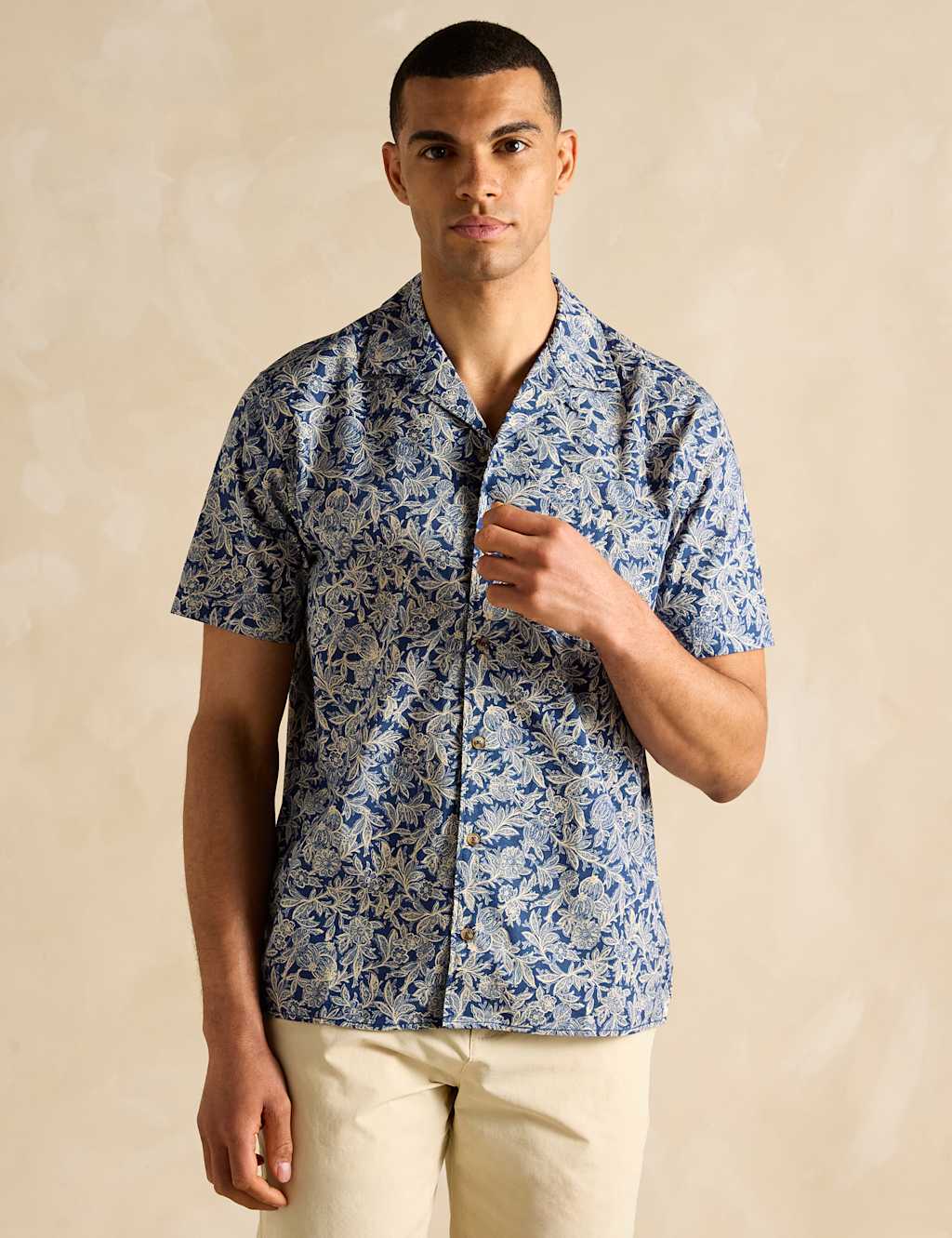 Linen Blend Floral Shirt