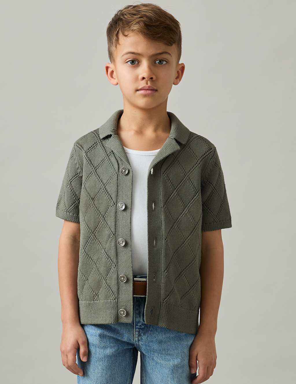 Cotton Rich Textured Shirt (3-14 Yrs)