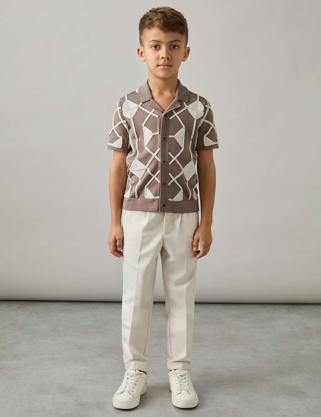 Geometric Embroidered Shirt (3-14 Yrs)