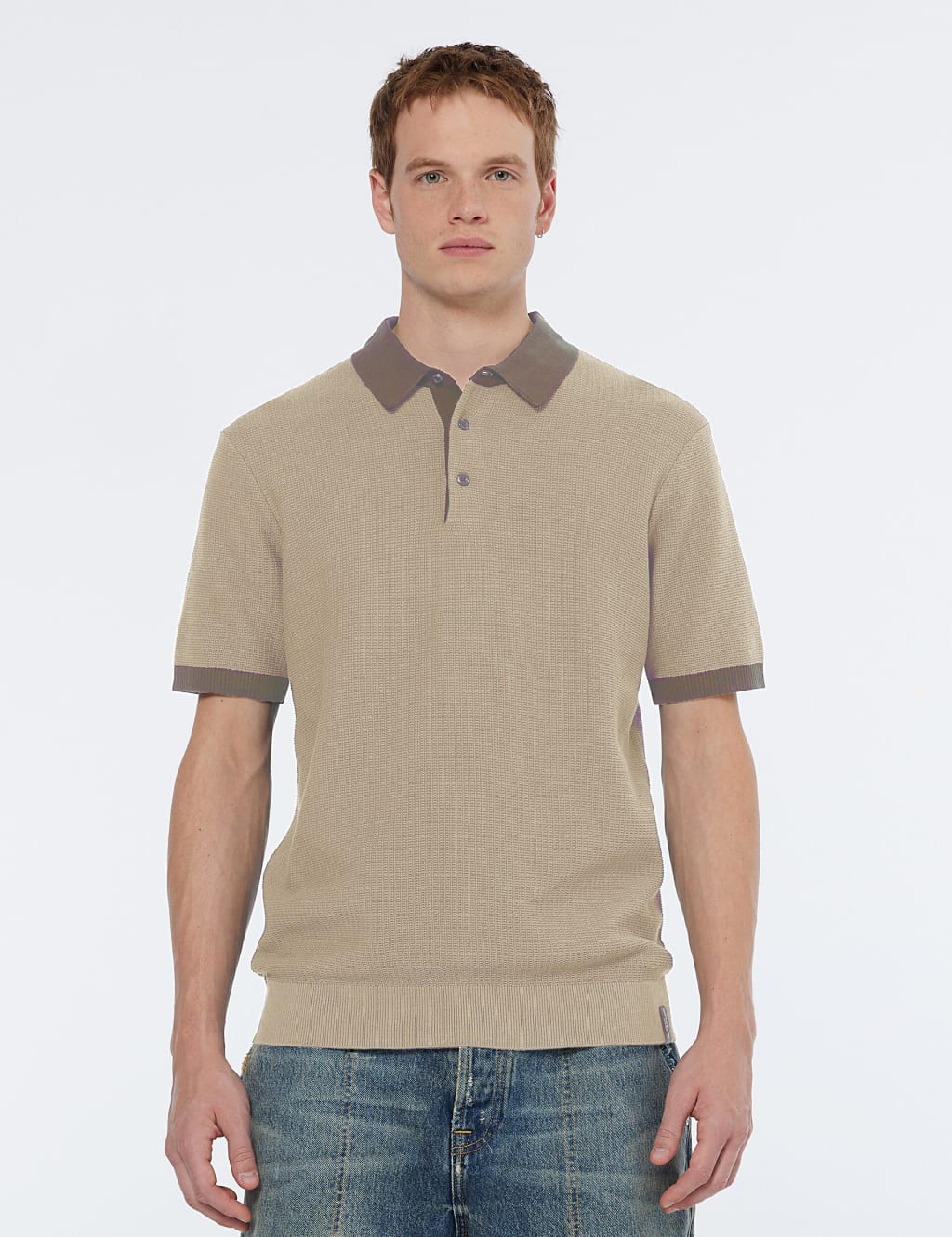 Pure Cotton Knitted Polo Shirt