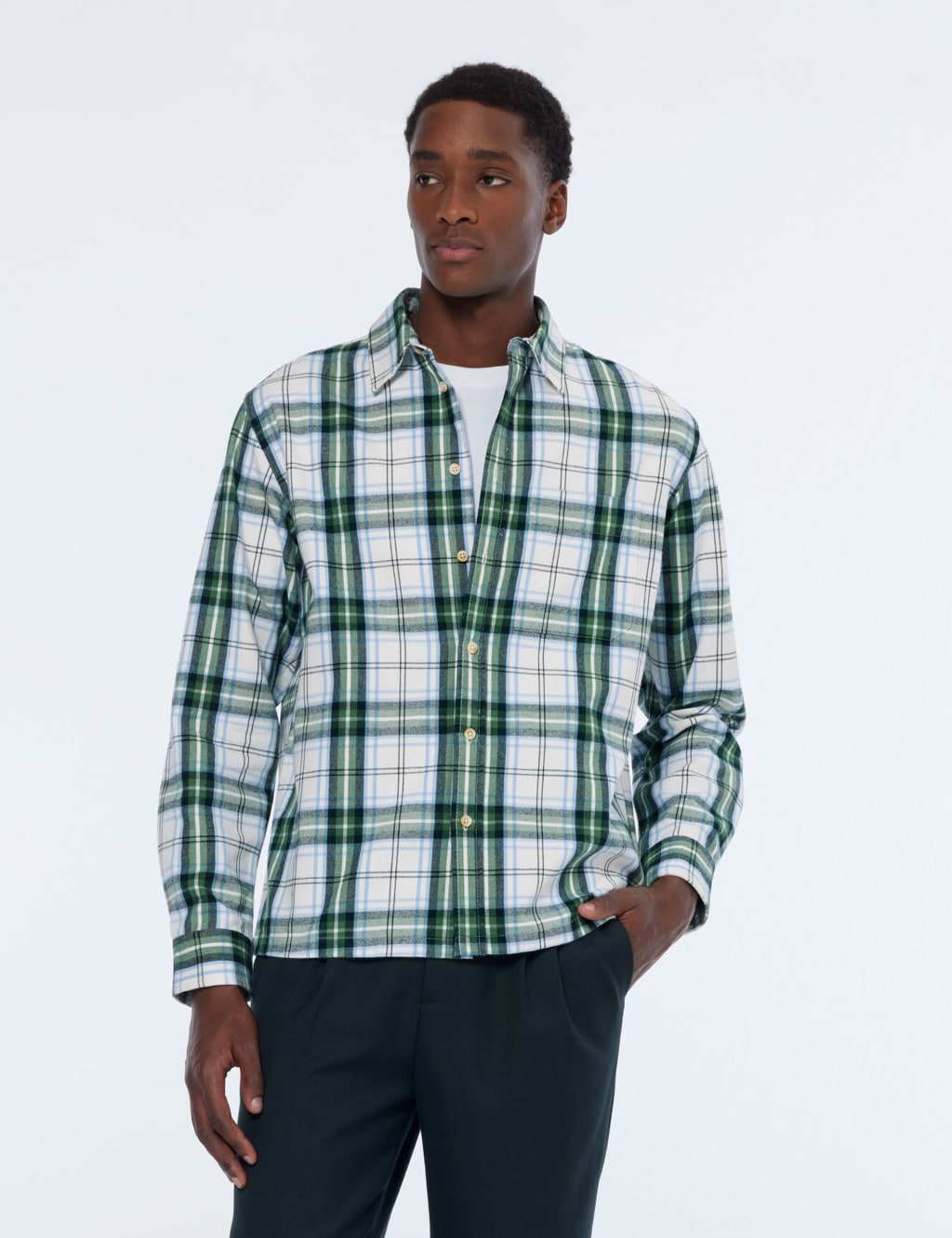 Pure Cotton Flannel Check Shirt