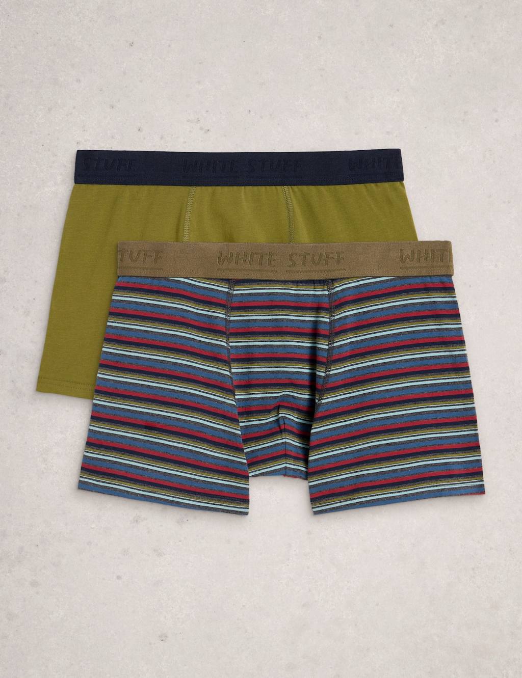 White Stuff Men's 2 Pack Cotton Rich Fish & Plain Boxers - L - Red Mix - Available at M&S