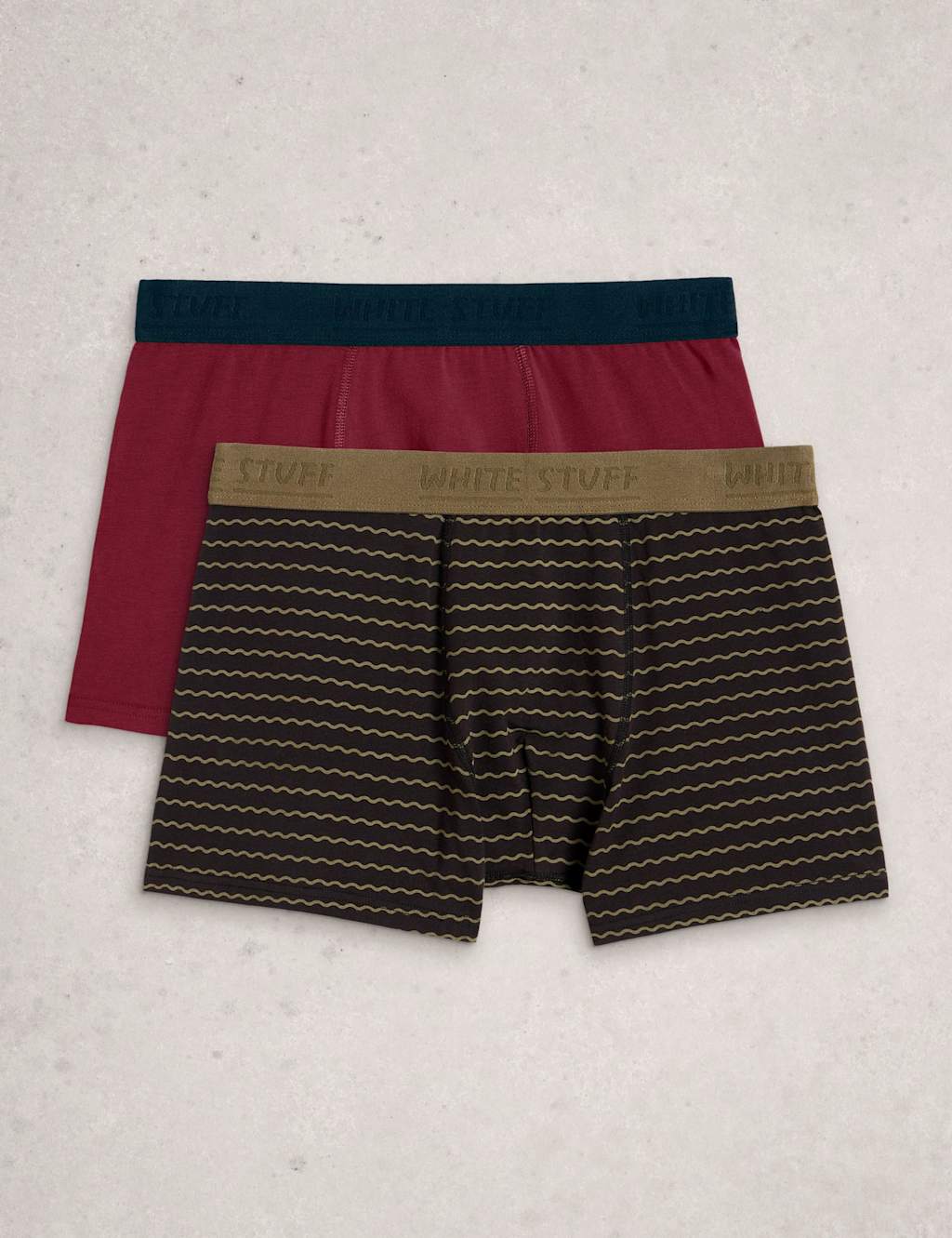 White Stuff Men's 2 Pack Cotton Rich Fish & Plain Boxers - L - Black Mix - Available at M&S