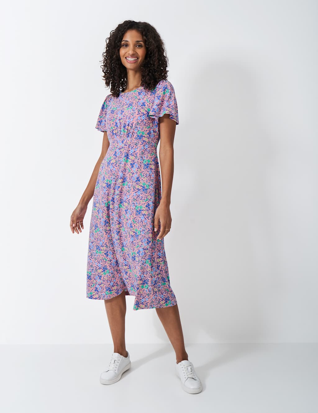 Jersey Floral Knee Length Tea Dress