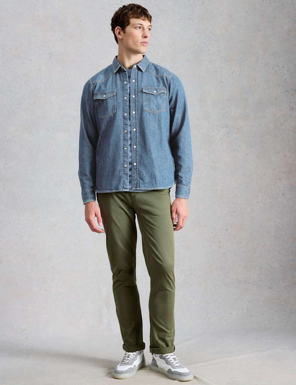 White Stuff Men's Regular Fit Denim Shirt - M - Blue Denim - Available at M&S