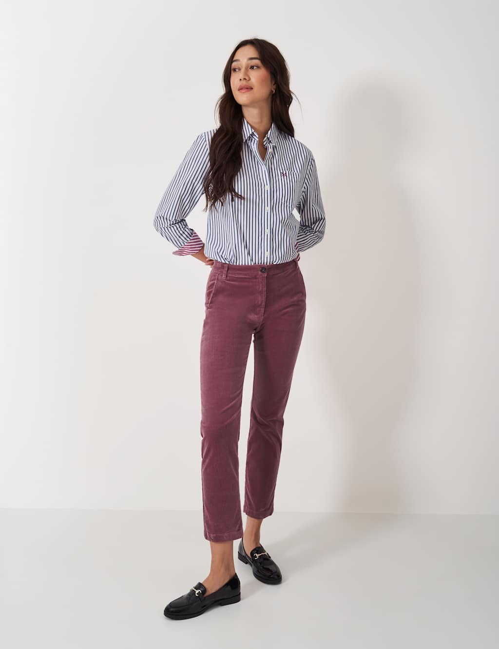 Cord Tapered Ankle Grazer Trousers