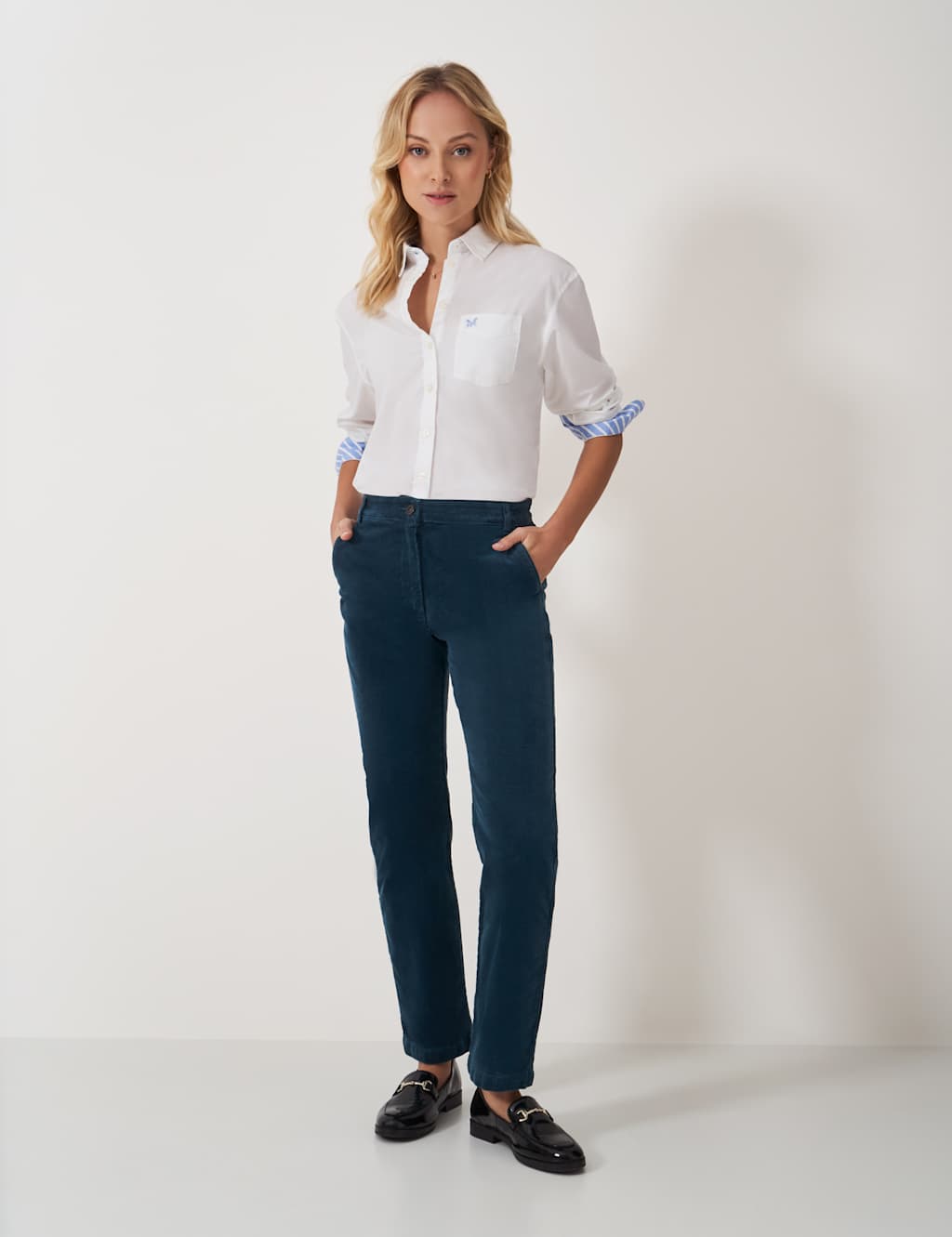 Cord Tapered Ankle Grazer Trousers