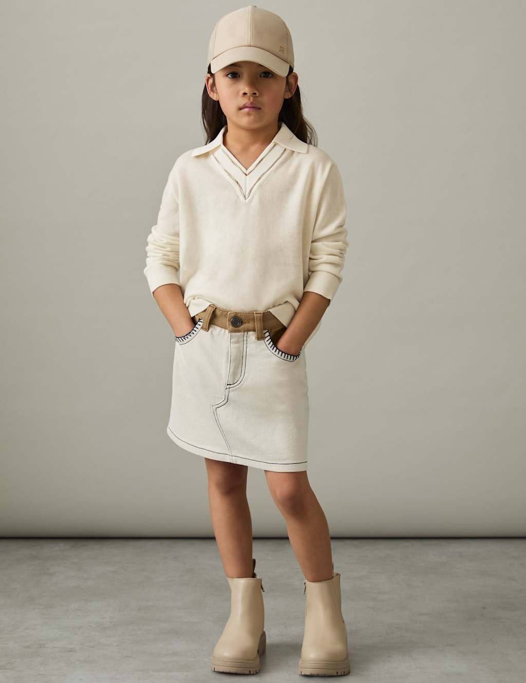 Pure Wool Collared Knitted Cricket Jumper (4-14 Yrs)