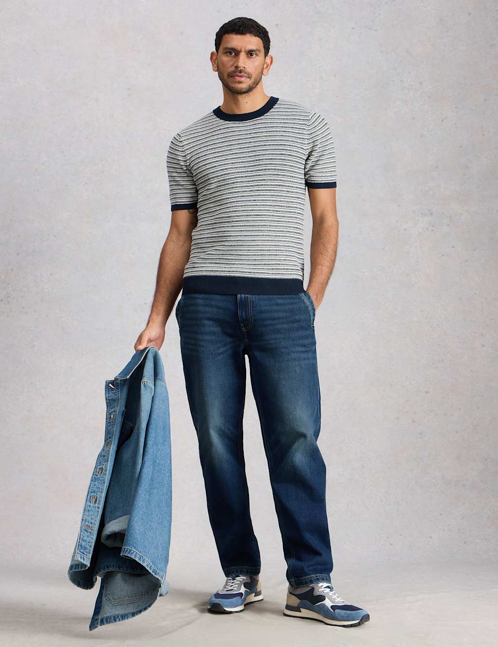 White Stuff Men's Straight Fit Denim Trousers - 34 - Blue Denim - Available at M&S