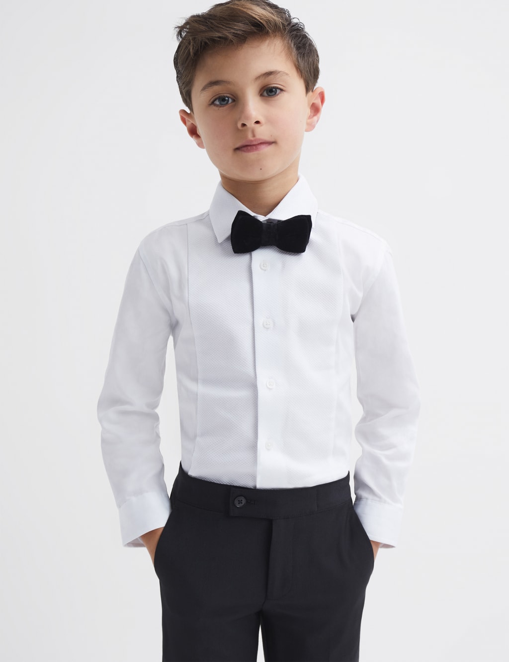 Pure Cotton Slim Fit Tuxedo Shirt (3-14 Yrs)