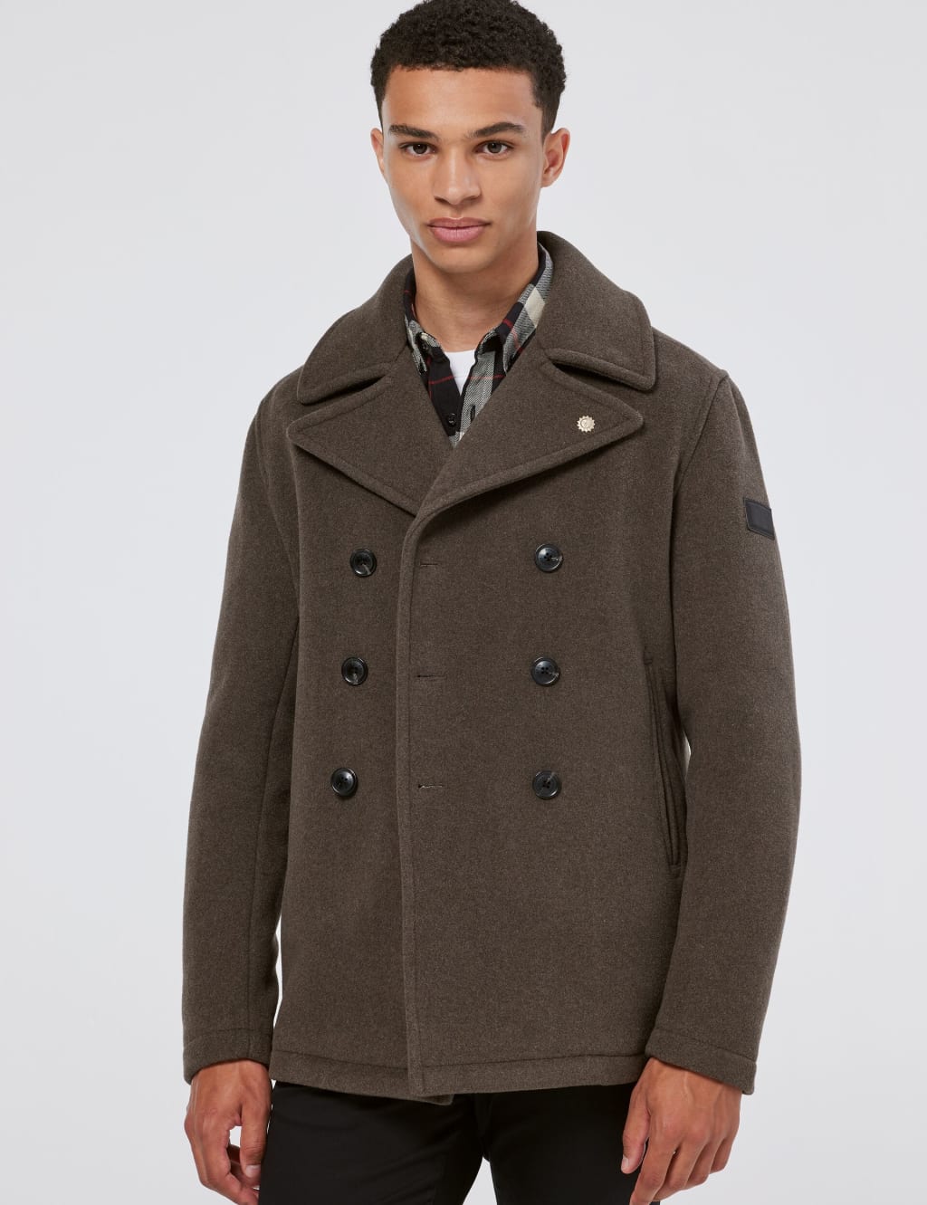 Marks and spencer mens pea coat hotsell