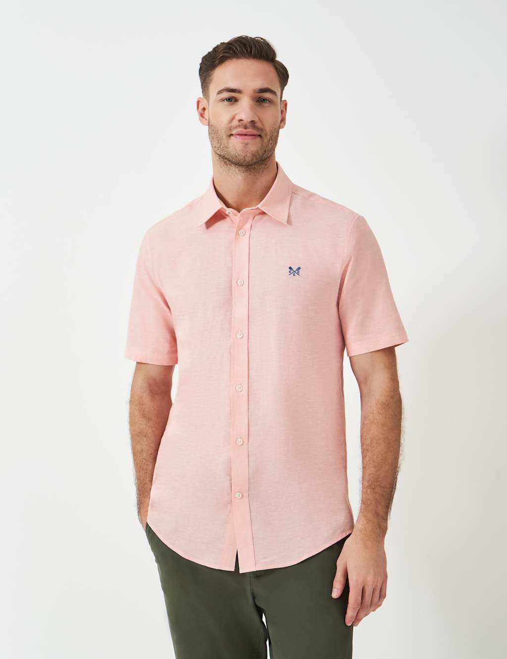 Cotton Linen Blend Short Sleeve Shirt