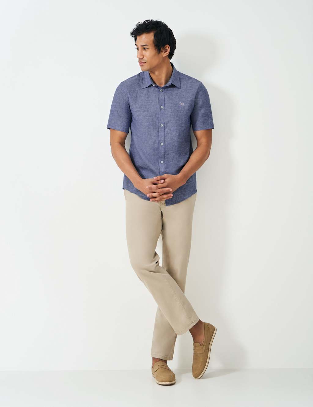 Cotton Linen Blend Short Sleeve Shirt