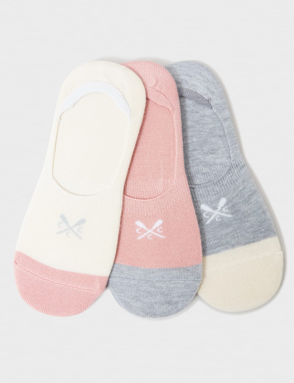 Crew Clothing Women's 3pk Secret Socks - Oatmeal Mix, Oatmeal Mix