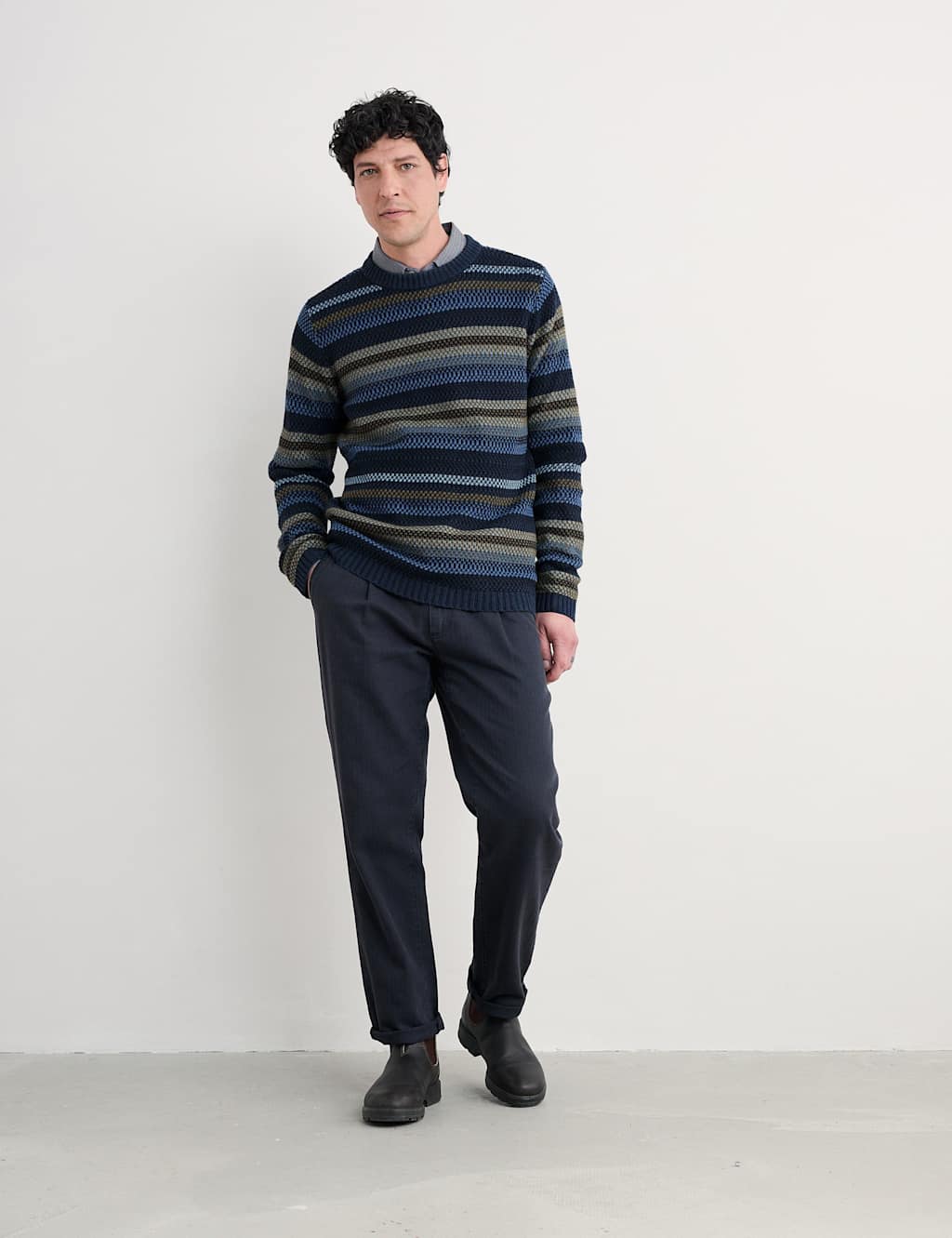 Seasalt Cornwall Pure Cotton Striped Crew Neck Jumpers Multi