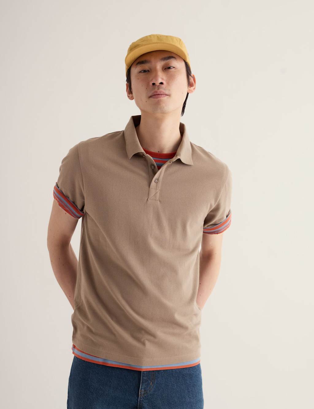 Seasalt Cornwall Men's Pure Cotton Polo Shirt - L - Light Brown - Available at M&S