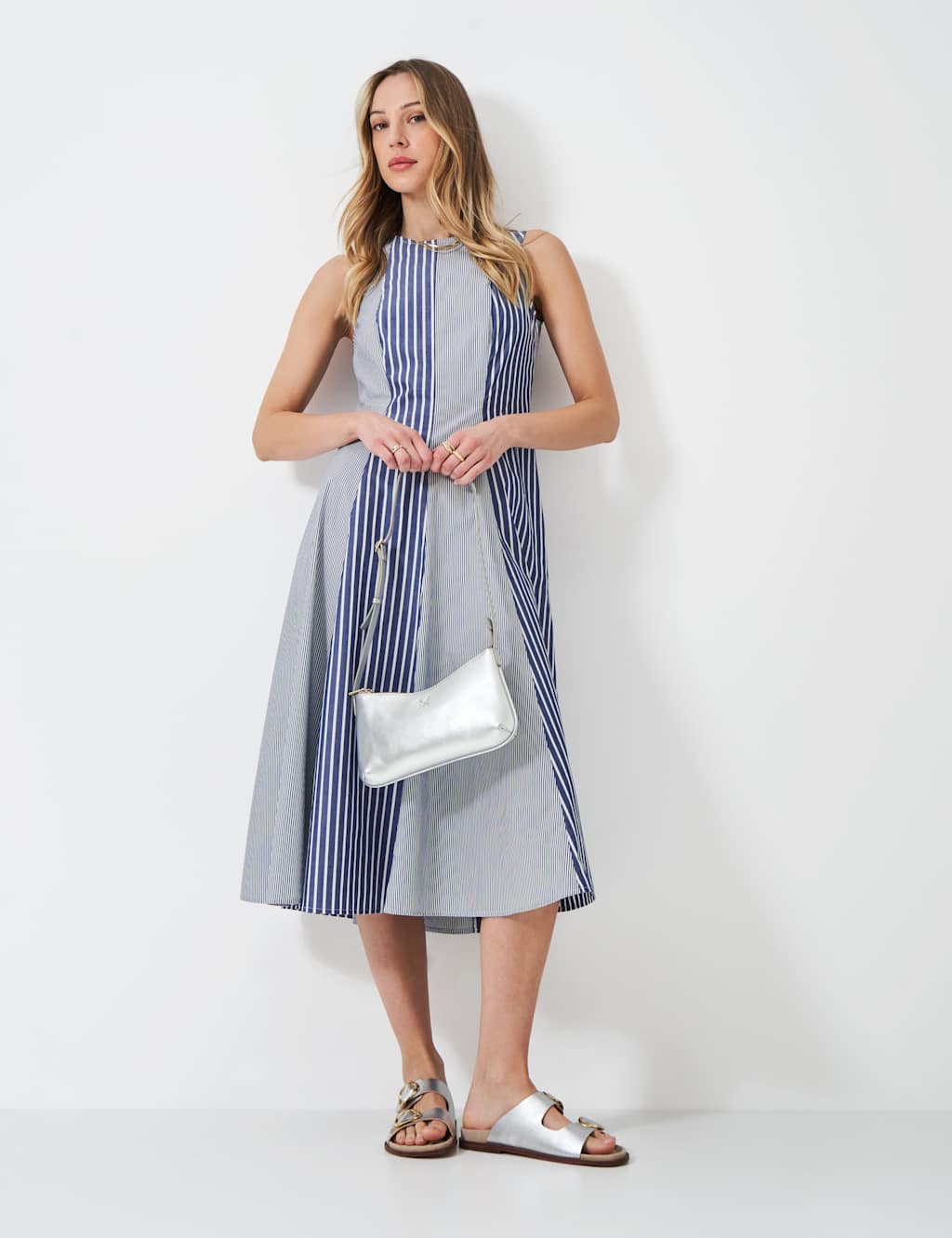 Pure Cotton Striped Maxi Skater Dress