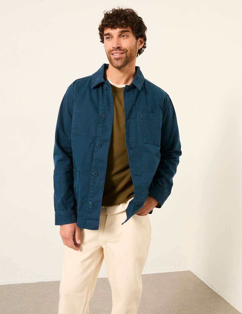 Fatface Men's Canvas Utility Jacket - L - Blue - Available at M&S
