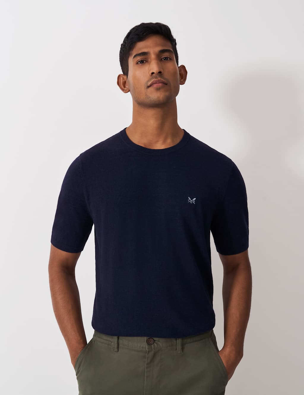 Linen Rich Crew Neck T-Shirt