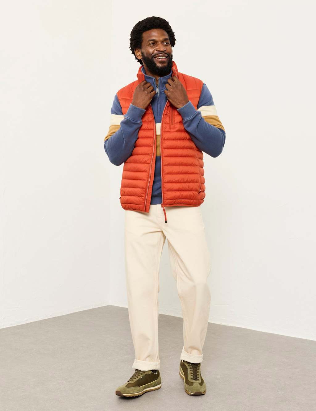 Fatface Men's Padded Gilet - XL - Orange - Available at M&S