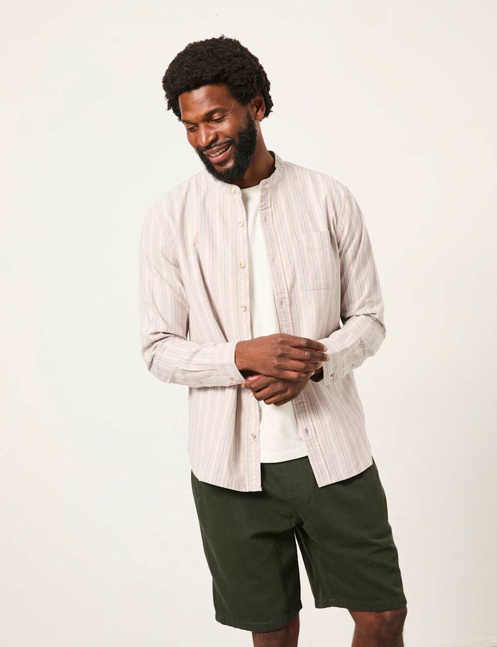 Fatface Men's Regular Fit Pure Cotton Striped Oxford Shirt - L - Purple Mix - Available at M&S