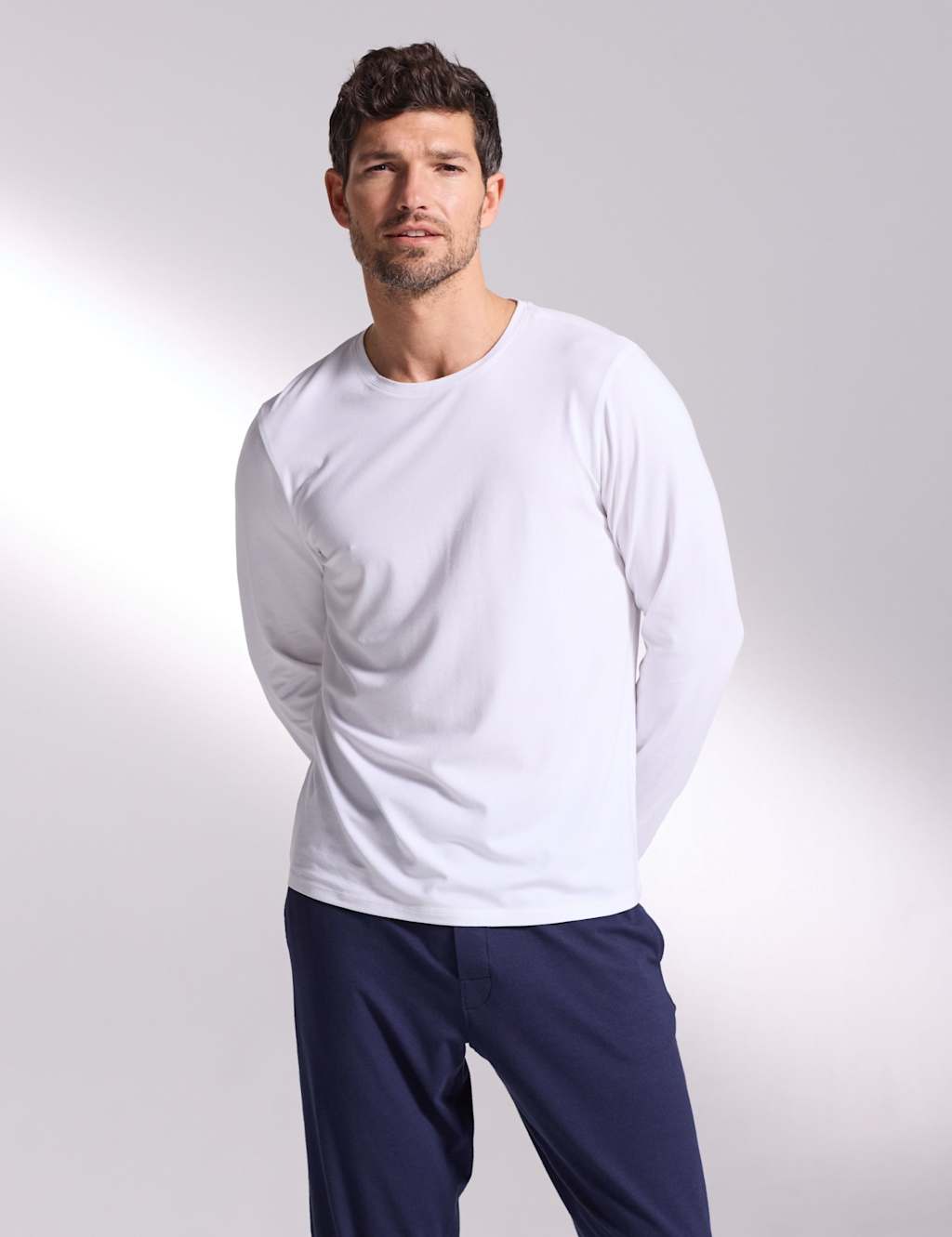David Gandy Wellwear Men's Premium Cotton Modal Pyjama Tee - S - White - Available at M&S