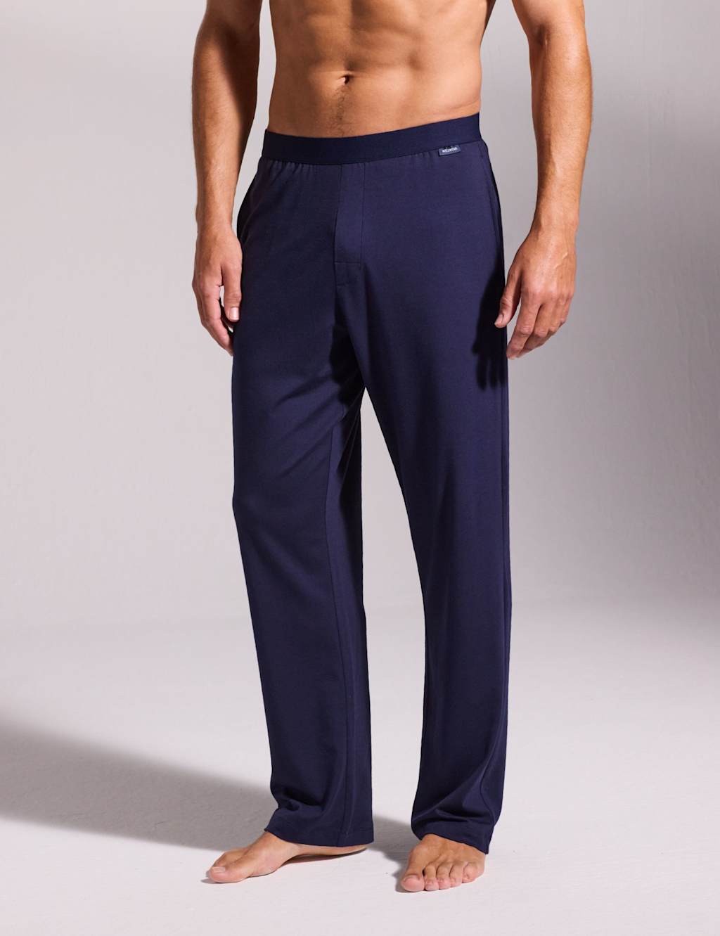 David Gandy Wellwear Men's Cotton Modal Stretch Sleep Pants - S - Navy - Available at M&S