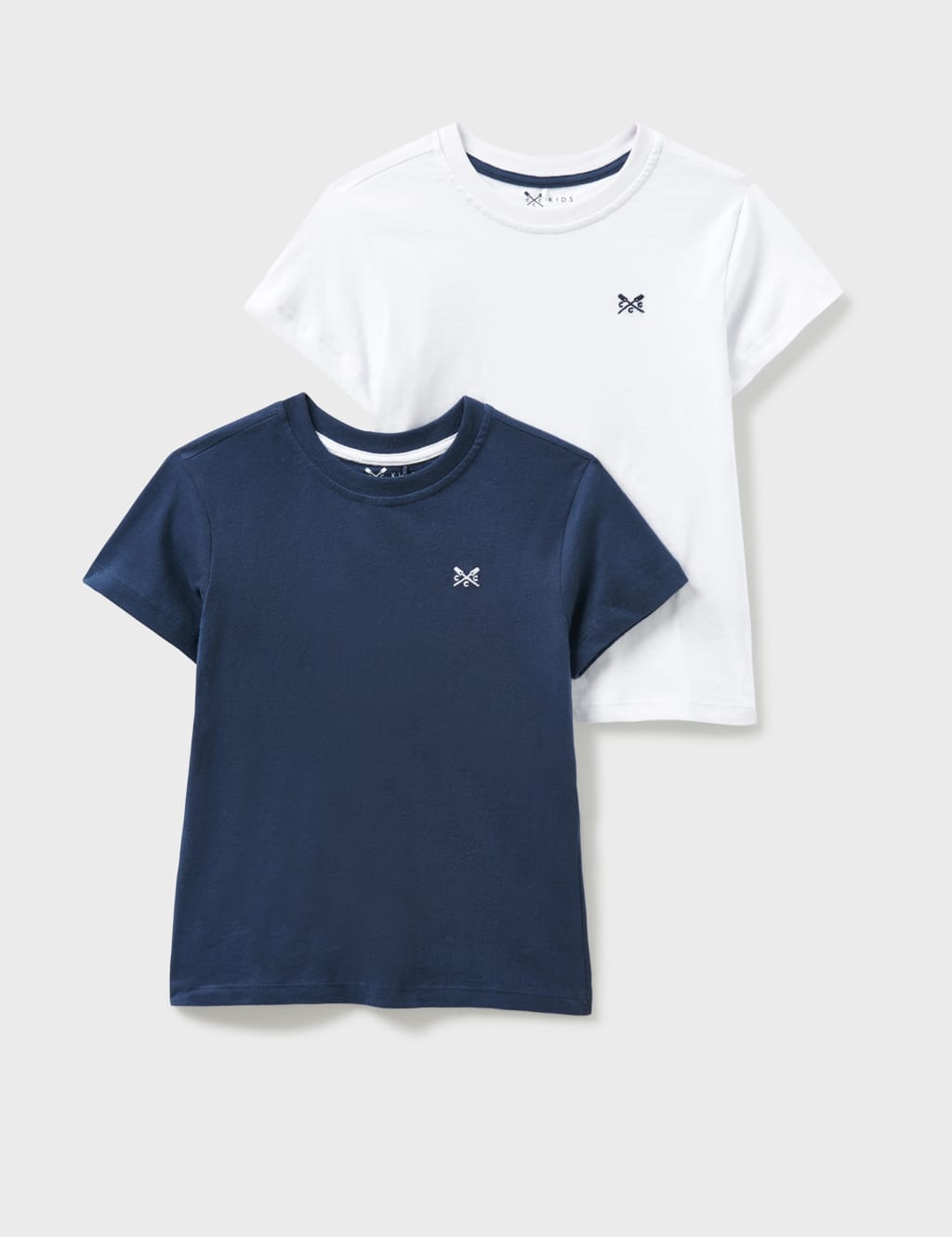 Crew Clothing 2 Pack Pure Cotton T-Shirts (3-12 Yrs) Navy Mix