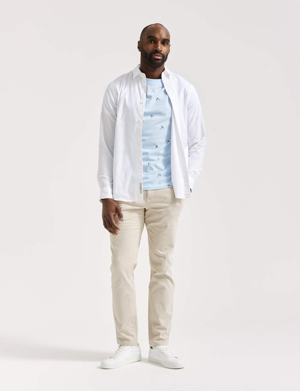 Pure Cotton Parasol Print Crew Neck T-Shirt