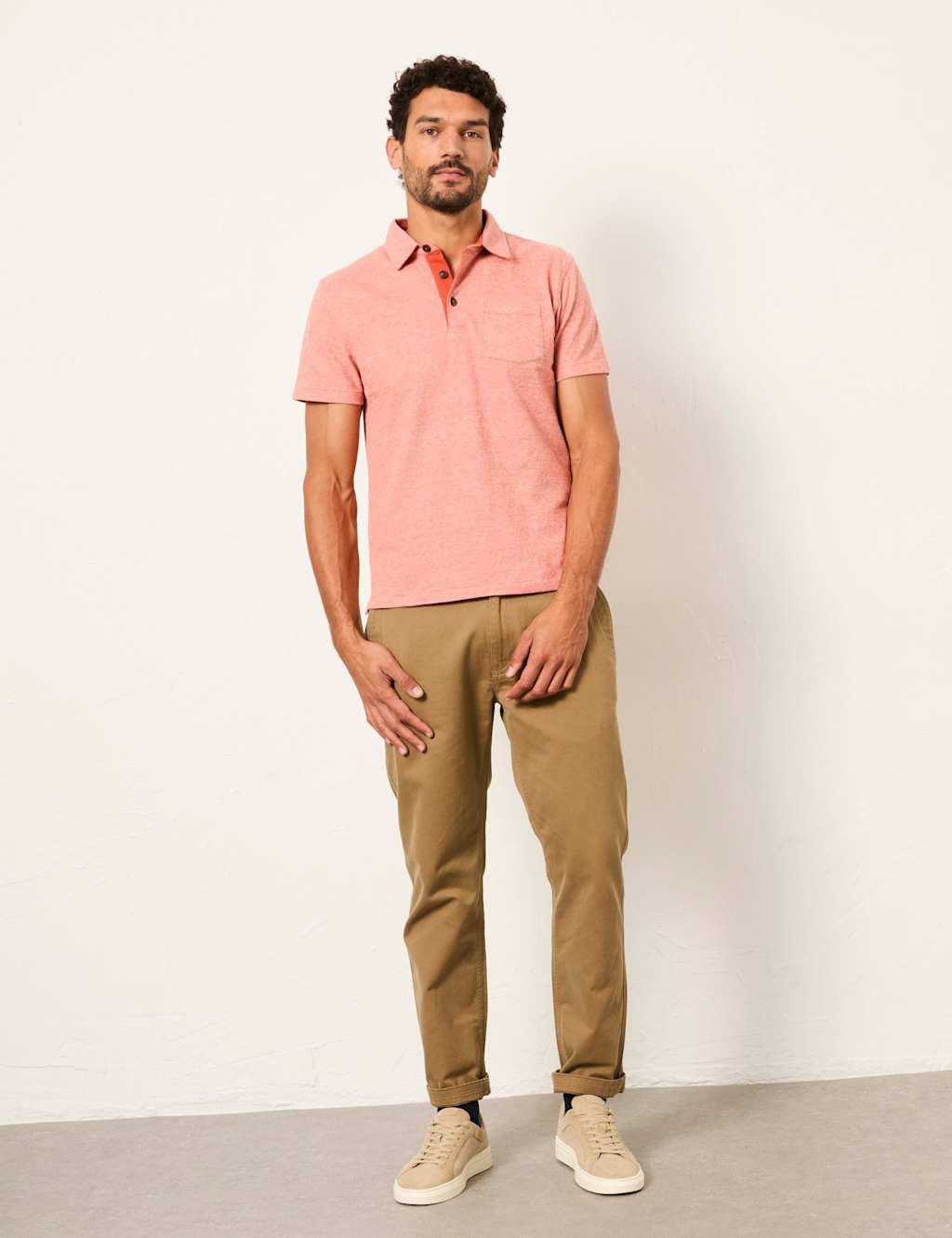 Fatface Men's Pure Cotton Striped Polo Shirt - L - Red Mix - Available at M&S