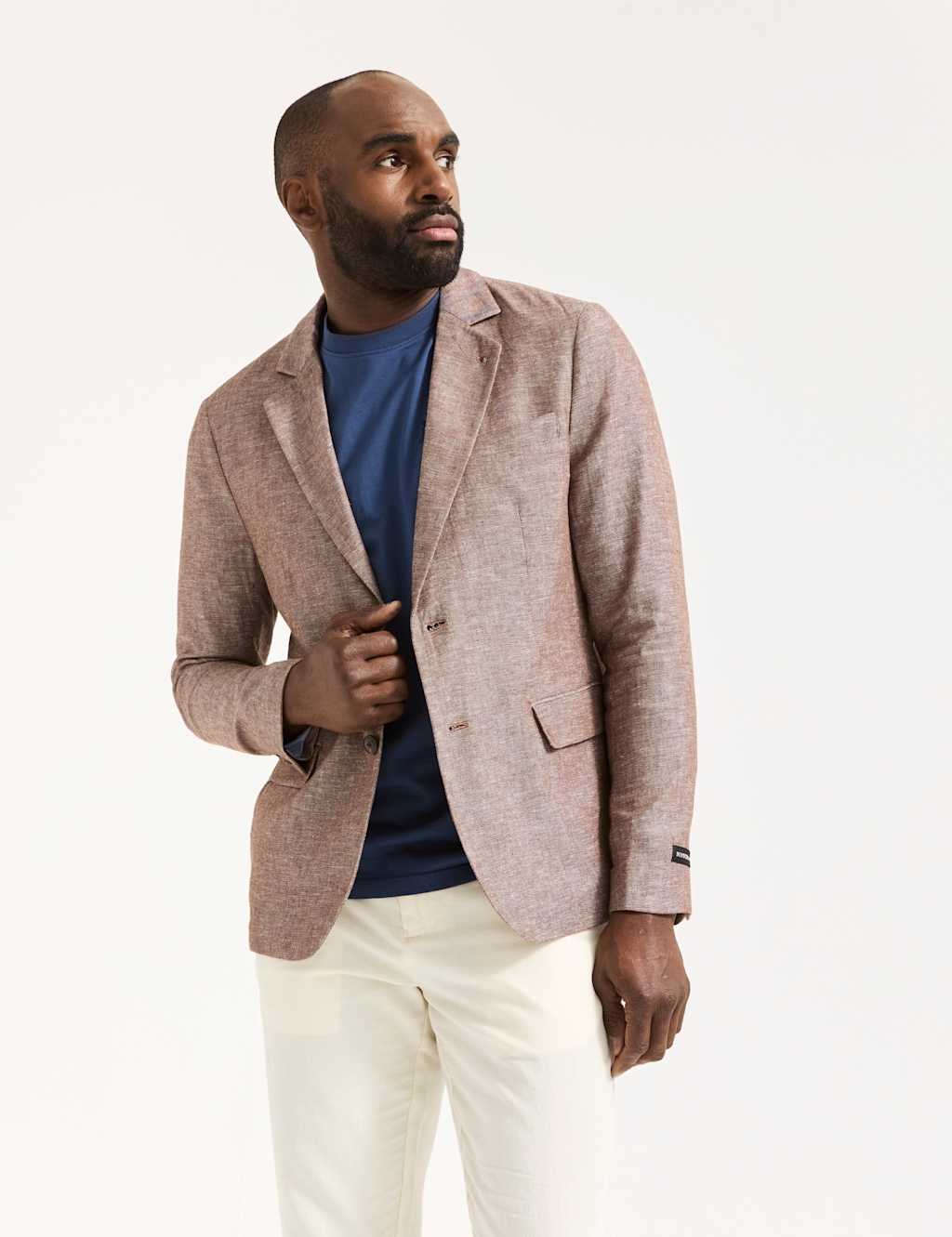 Linen and Cotton Blend Blazer