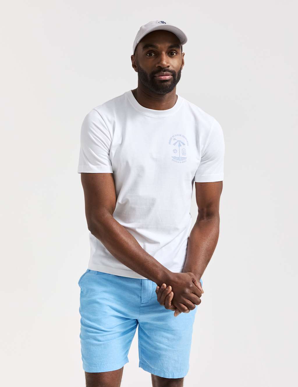 Pure Cotton Crew Neck Chest Logo T-Shirt