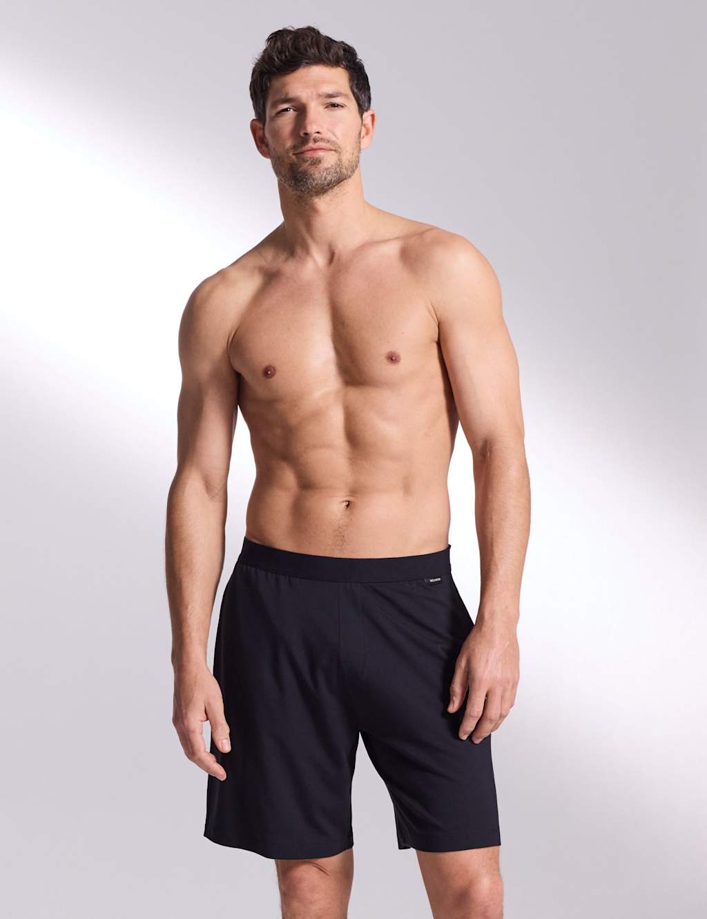 David Gandy Wellwear Men's Cotton Modal Stretch Sleep Shorts - L - Black - Available at M&S