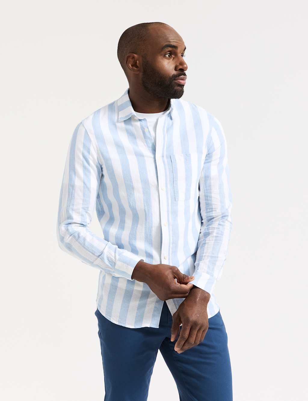 Linen Rich Striped Shirt