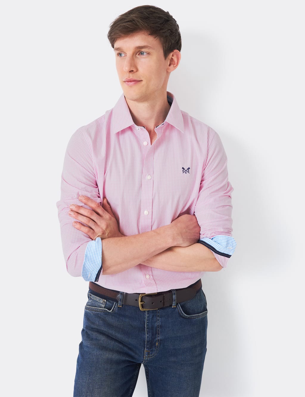 Slim Fit Pure Cotton Check Poplin Shirt