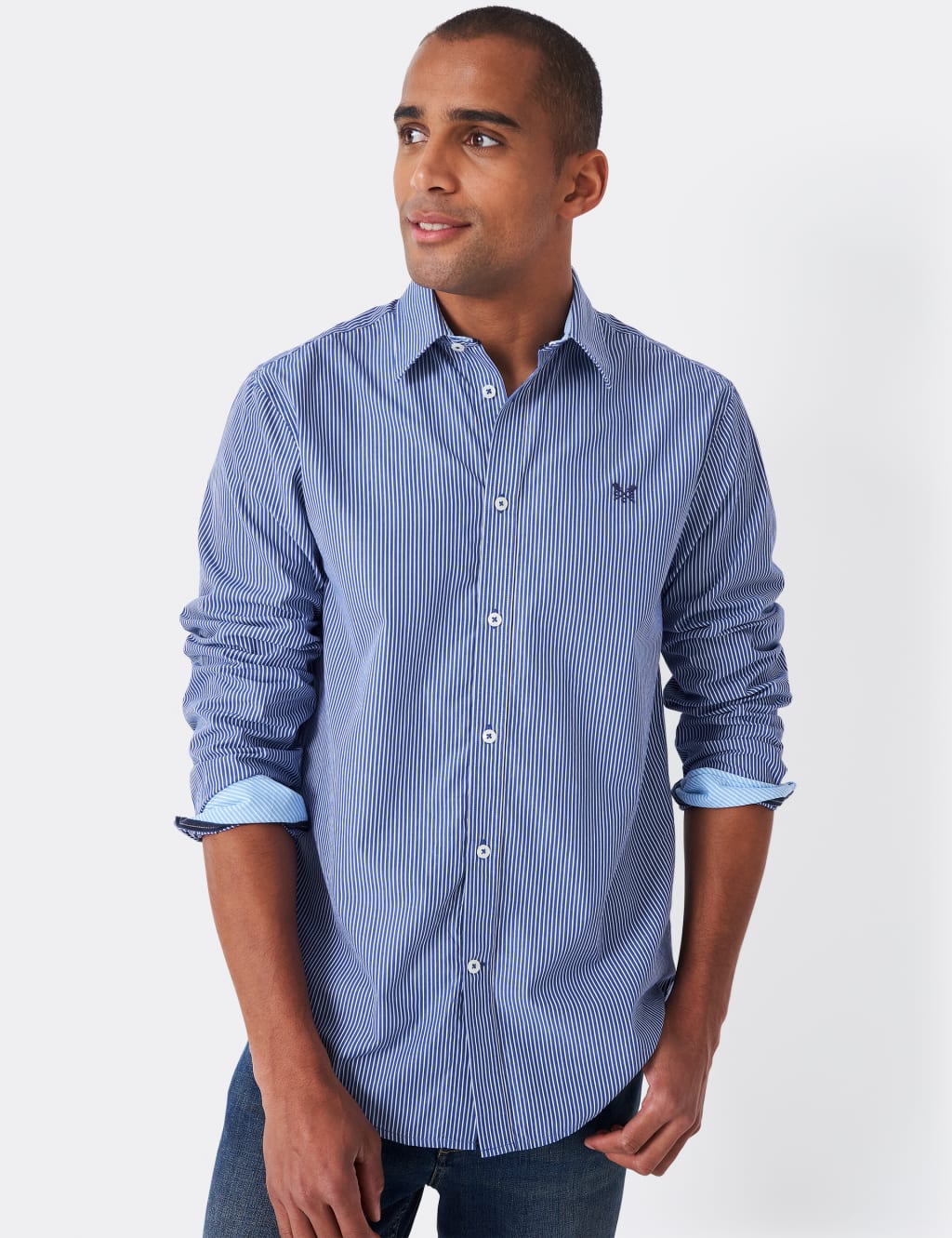 Regular Fit Pure Cotton Striped Poplin Shirt