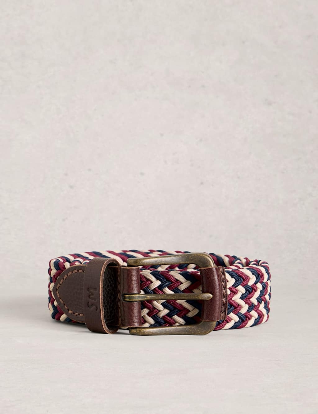 White Stuff Men's Stretch Woven Belt - M - L - Natural - Available at M&S