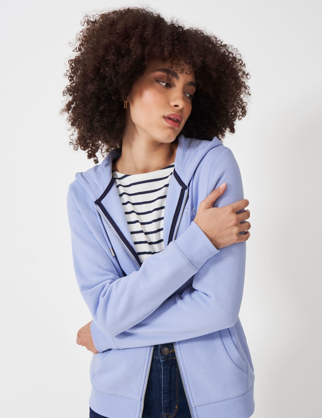 Cotton Rich Zip Up Hoodie