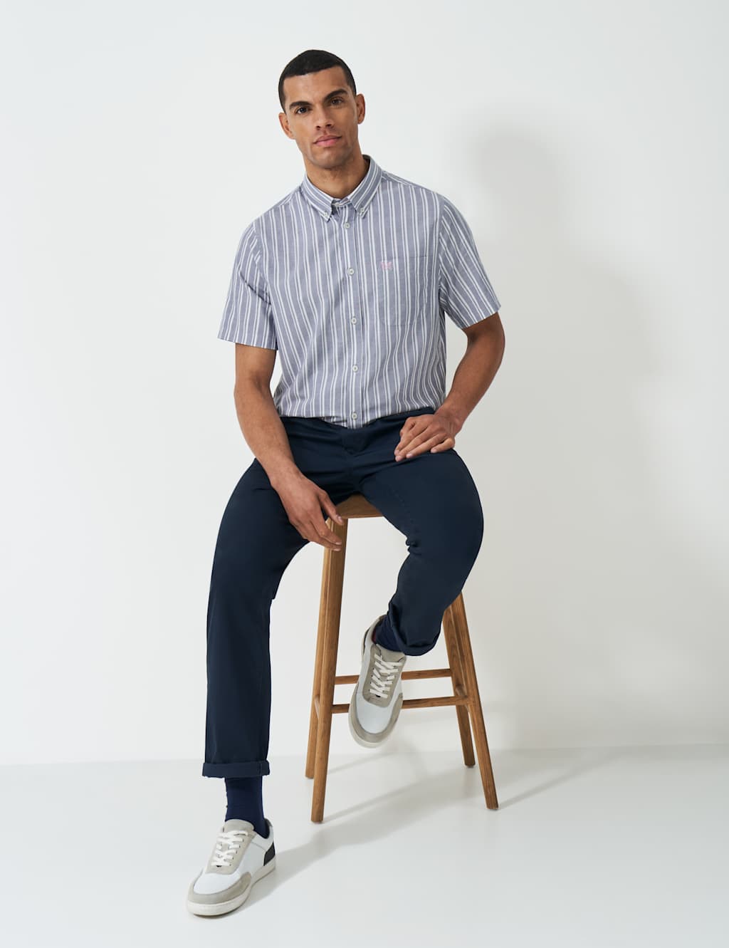Pure Cotton Striped Short Sleeve Shirt