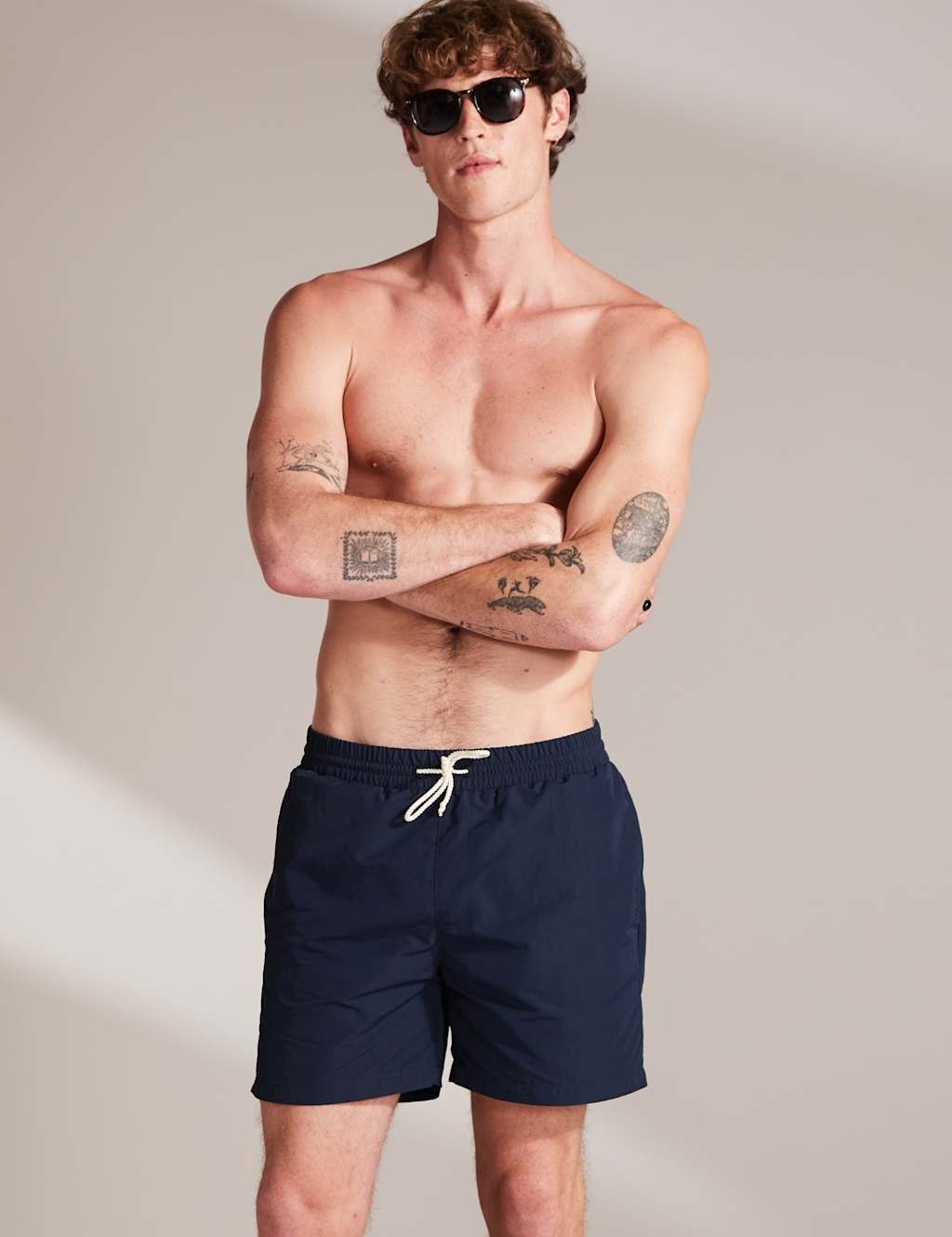 David Gandy Wellwear Men's Pocketed Mid-Length Swim Shorts - 2XL - Navy - Available at M&S