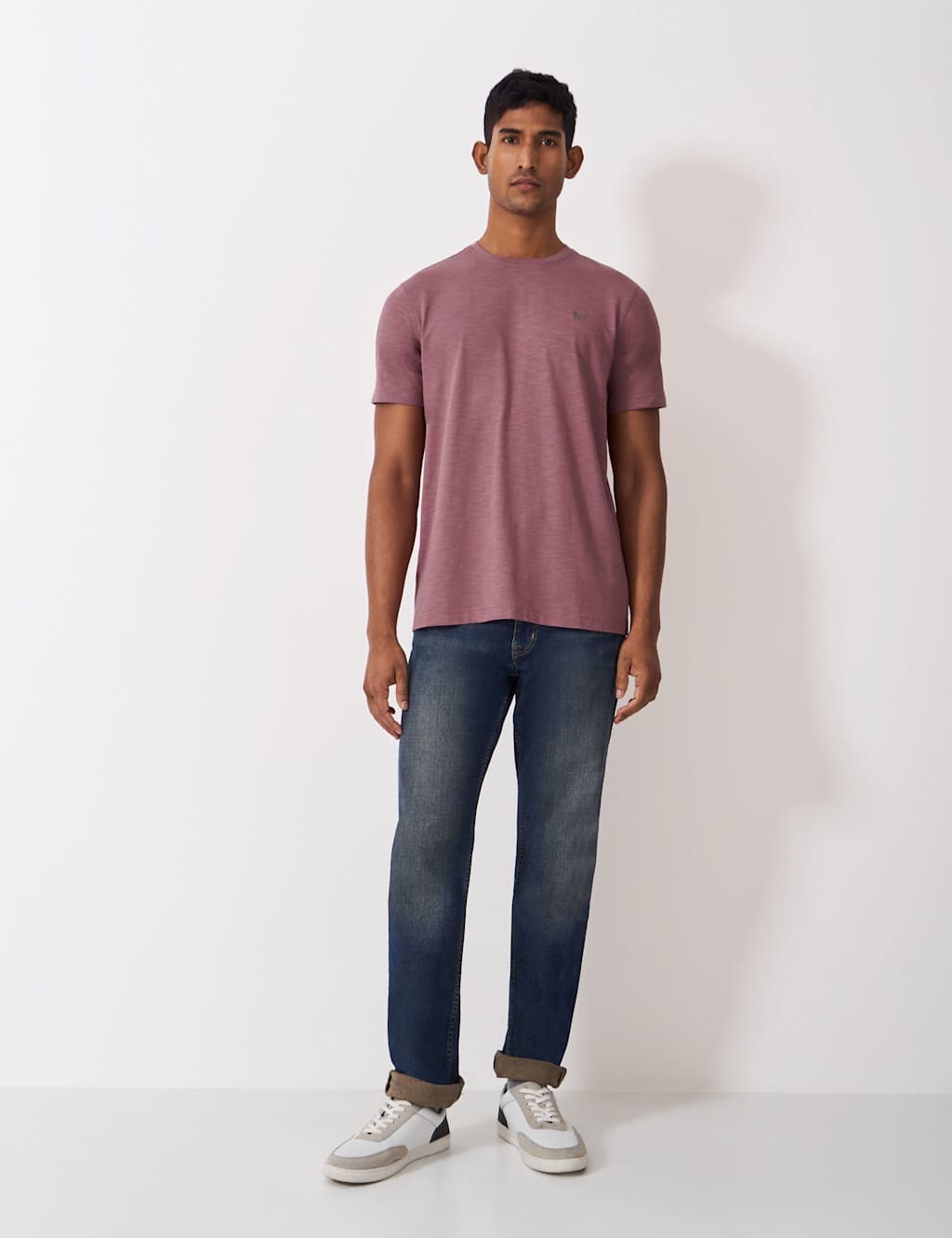 Pure Cotton Slub Crew Neck T-Shirt